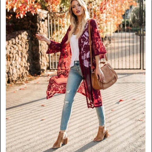 SILVIA | Lace Kimono Cardigan | - Picture 6 of 7